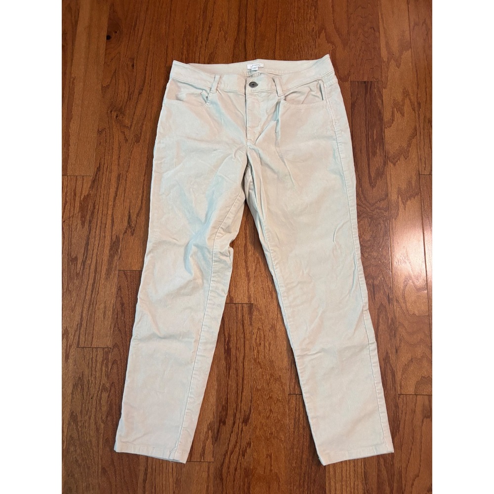 J Jill‎ Corduroy Light Tan Straight Leg Pants Size 10 Petite